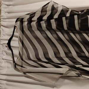 Black and white nylon see-through wrap